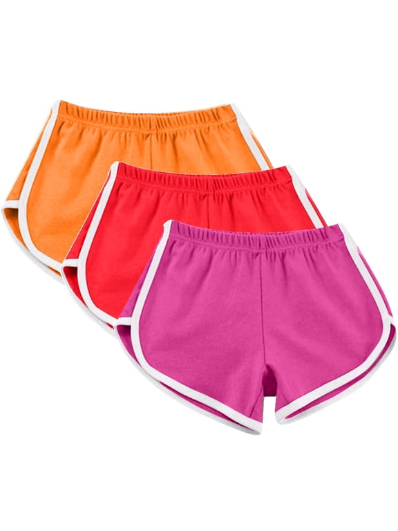 3 Packs Dolphin Hem Shorts for Women Elastic Waist Yoga Running Gym Workout Shorts Soft Comfy Booty Pants Cycling Hiking Sports Shorts for Women Hot Pink XXL