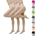 thumbnail image 1 of Meichang 3 Pairs Pantyhose for Women Control Top High Waist Opaque Tights Soft Stretchy Footed Pantyhose for Women, 1 of 2