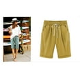 thumbnail image 1 of Meichang Bermuda Shorts for Women Summer Casual Drawstring Elastic Waist Knee Length Shorts Beach Loose Plus Size Lounge Shorts with Pockets, 1 of 3