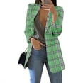 thumbnail image 1 of Meichang Blazers for Women Plaid Jacket Open Front Long Sleeve Notch Lapel Blazer Business Casual Work Cardigan Suit Jackets, 1 of 6