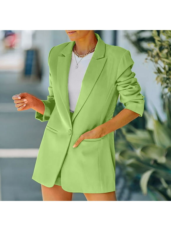 Blazers for Women 2023 Business Casual Lapel Collar Long Sleeve Blazers Elegant Solid Color Outerwear Dressy Office Blazer