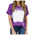 thumbnail image 1 of Meichang Bleached Sublimation Shirts for Women Short Sleeve Crew Neck T Shirts Summer Distressed Tops Trendy Print Loose Fit Work T-Shirts, 1 of 6