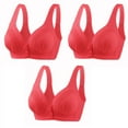 thumbnail image 1 of Meichang Bras for Women Plus Size Support T-shirt Bras Seamless Padded Bralettes Shapewear Breathable Front Closure Full Figure Bra Sets 3 Pack Nuring Bra, 1 of 2