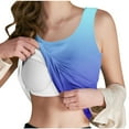 thumbnail image 1 of Meichang Built in Bra Tank Tops for Women Summer Trendy Gradient Print Scoop Neck Sleeveless Shirts Casual Wide Strap Undershirt Padded Camisole Yoga Tanks Tops, 1 of 7