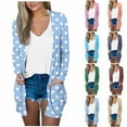 thumbnail image 1 of Meichang Cardigans for Women Trendy Fall Open Front Cardigan Polka Dot Print Long Sleeve Light Weight Cardigans Loose Fit Pockets Fall Cardigan, 1 of 6
