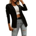 thumbnail image 1 of Meichang Casual Blazer for Women 2023 Lapel Collar Open Front Blazer Jacket Solid Color Long Sleeve Outwears Mid-Length Coat, 1 of 2
