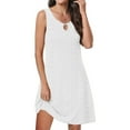 thumbnail image 1 of Meichang Casual Dresses for Women, Womens Summer Eyelet Dresses Keyhole Scoop Neck Sleeveless Mini Dresses Solid Loose Flowy Sundresses White XXL, 1 of 7