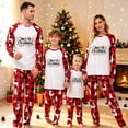 thumbnail image 1 of Meichang Christmas Family Pajamas Matching Set Long Sleeve Letters Print Top with Plaid Pants Sleepwear 2 Piece Holiday Xmas PJs, 1 of 10