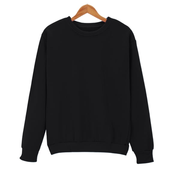 Meichang Crew Neck Sweatshirts Women Long Sleeve Fall Pullover Tops Solid Plain Loose Fit Hoodless Sweatshirt