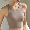 thumbnail image 1 of Meichang Crop Tank Top for Women with Shelf Bra Ribbed Tank Tops Sleeveless Crew Neck Basic Padded Yoga Cami Workout Crop Tank Tops, 1 of 5