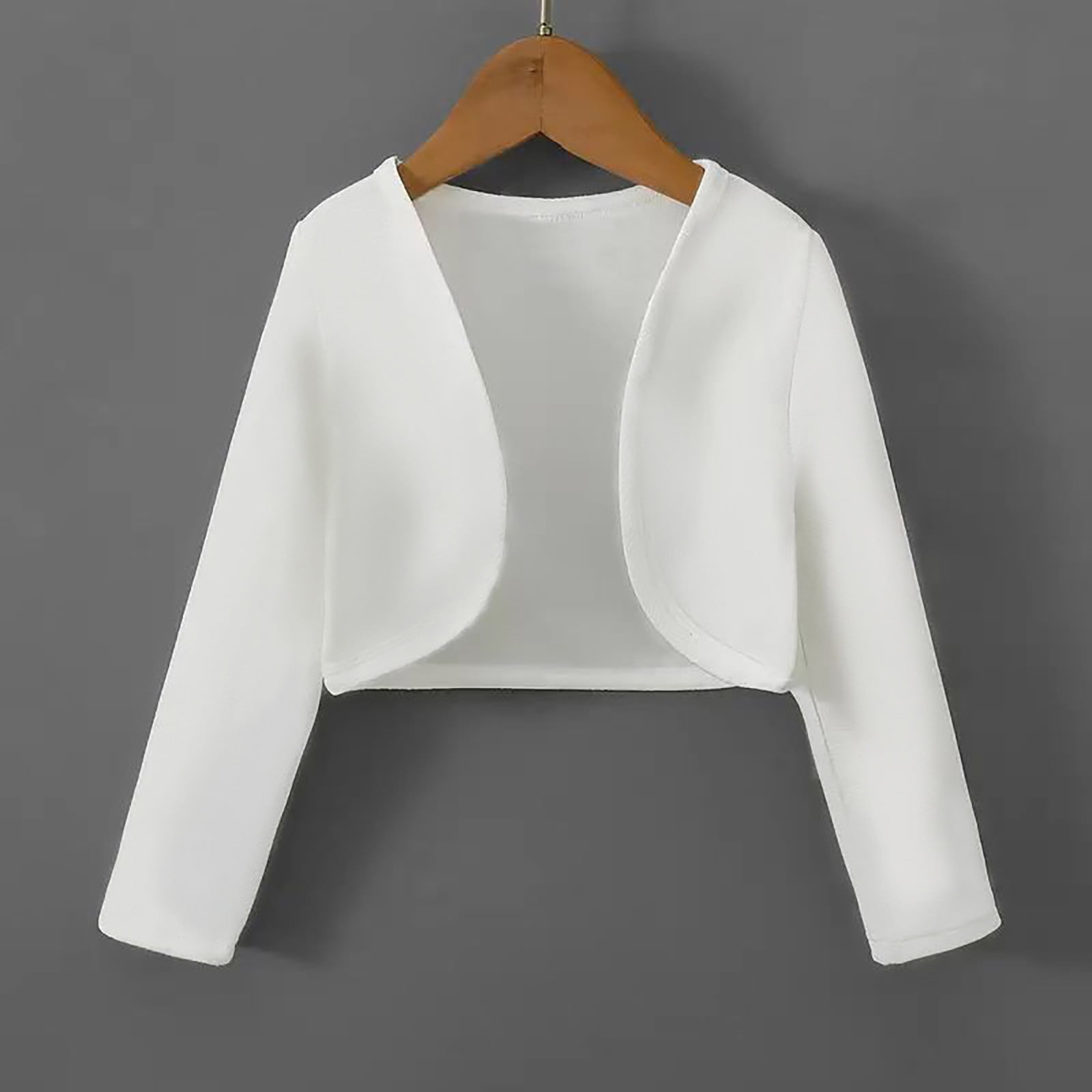 Meichang Cropped Jacket Blazer for Women Casual Long Sleeve Bolero