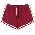thumbnail image 1 of Meichang Dolphin Hem Shorts for Women Elastic Waist Drawstring Yoga Shorts Soft Comfy Running Gym Workout Shorts Summer Sports Shorts Wine S, 1 of 6