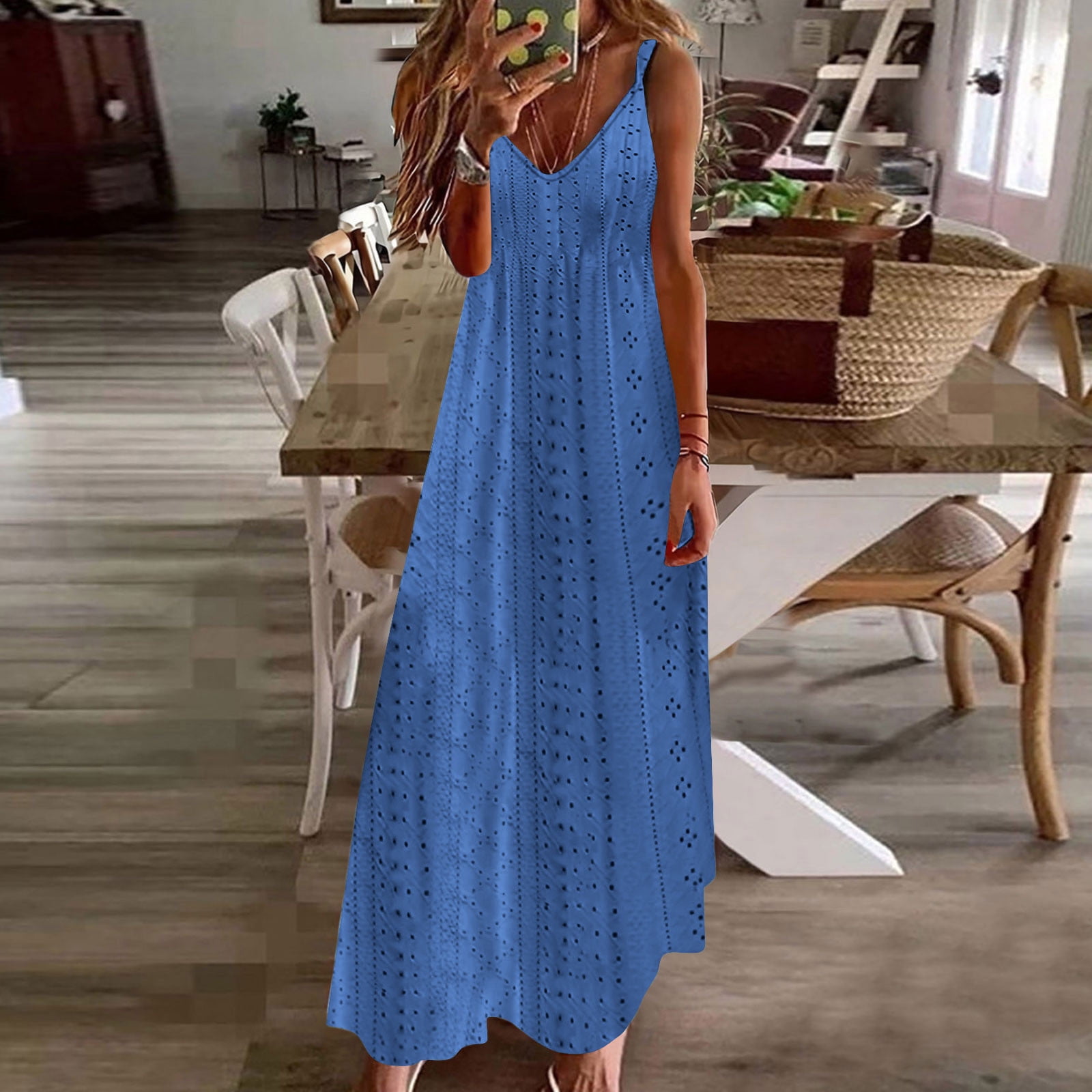 knee length dresses for ladies Anisa Eyelet Puff Sleeve Cutout Maxi Dress – VICI