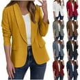 thumbnail image 1 of Meichang Fall Blazers for Women Open Front Cardigan Casual Long Sleeves Suit Jacket Dressy Lapel Collar Work Office Blazer Jacket, 1 of 9