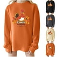 thumbnail image 1 of Meichang Family Thanksgiving Sweatshirt for Women Oversized Sweatshirt Funny Turkey Pumpkin Graphic Sweatshirt Long Sleeve Crewneck Sweatshirts Thankful Grateful and Blessed Top, 1 of 5
