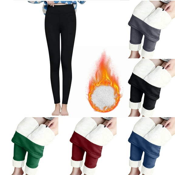 Meichang Fleece Lined Leggings Women High Waist Stretchy Warm Winter Leggings Yoga Workout Thick Tights Thermal Leggings