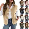 thumbnail image 1 of Meichang Fleece Vest Women Lightweight Sleeveless Button Down Cropped Jacket Vest Winter Warm Sherpa Vests with Pockets, 1 of 9