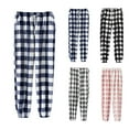 thumbnail image 1 of Meichang Fuzzy Pajama Pants for Women Flannel Pajama Pants Plaid Pajama Bottoms Warm Fleece Pajama Lounge Pants Sleepwear Cinch Bottom Pants with Drawstring, 1 of 4