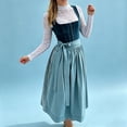 thumbnail image 1 of Meichang German Dirndl Dress for Women Lace Long Sleeve Oktoberfest Costumes Dress Up Outfits Carnival Festival Traditional Bavarian Outfits, 1 of 9
