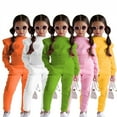 thumbnail image 1 of Meichang Girls Sweatsuits Set 2 Piece Outfits Fall Winter Warm Long Sleeve Crew Neck Fleece Sweatshirt with Sweatpant Joggers Tracksuit Sets, 1 of 10