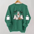 thumbnail image 1 of Meichang Halloween Crew Neck Sweatshirt Women Ghost Graphic Sweatshirts Oversized Long Sleeve Pullover Holiday Party Sweatshirt, 1 of 5