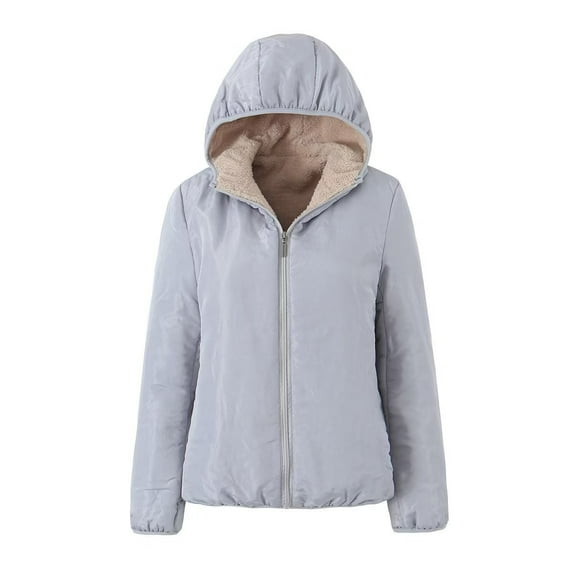 Meichang Hoodie Jacket for Women Fleece Long Sleeve Jackets Full Zip Up Thick Sherpa Lined Winter Coat Slim Fit Solid Outerwear