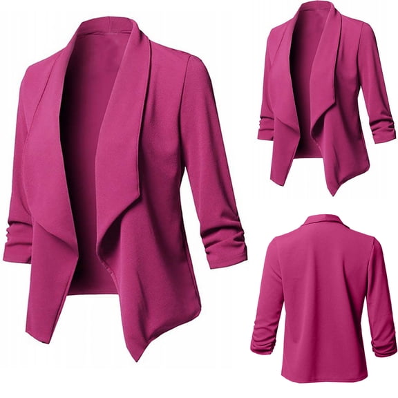 Meichang Jacket Blazer for Women Casual Long Stretchy Sleeves Blazer Open Front Cardigan Lightweight Jacket Blazer for Work