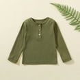 thumbnail image 1 of Meichang Kids Shirt Long Sleeve Crew Neck Button Up Tops Solid Loose Fit Henley Shirts Basic Tees Casual Comfy Toddler Clothes Green 6 Years, 1 of 5