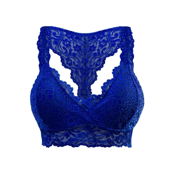 Meichang Lace Bralette for Women Light Removable Padded Bra Deep V Triangle Lingerie Top Full Coverage Bras Everyday Wear Underwear