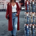 thumbnail image 1 of Meichang Long Cardigan Women Lightweight Long Sleeve Ribbed Knit Duster Sweater Casual Open Front Long Sleeve Fall Cardigan Sweaters with Pockets Wine S, 1 of 7
