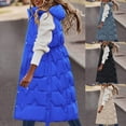 thumbnail image 1 of Meichang Long Puffer Vest Women Quilted Hooded Sleeveless Zip Up Down Vest Outerwear Padded Jacket Fall Winter Coat with Pockets, 1 of 7