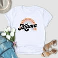 thumbnail image 1 of Meichang Mama Shirts for Women Plus Size Mama Rainbow Graphic Tee Tops Short Sleeve Crew Neck Casual T Shirts Mother's Day Shirts White XXXL, 1 of 6