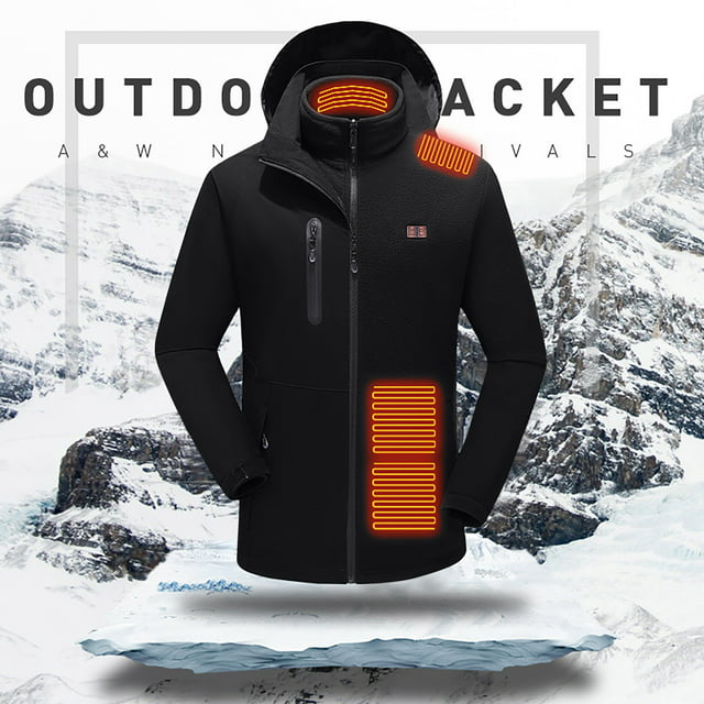 Meichang Men's Heated Ski Jackets Waterproof Fleece Snow Coats 3 in 1 ...