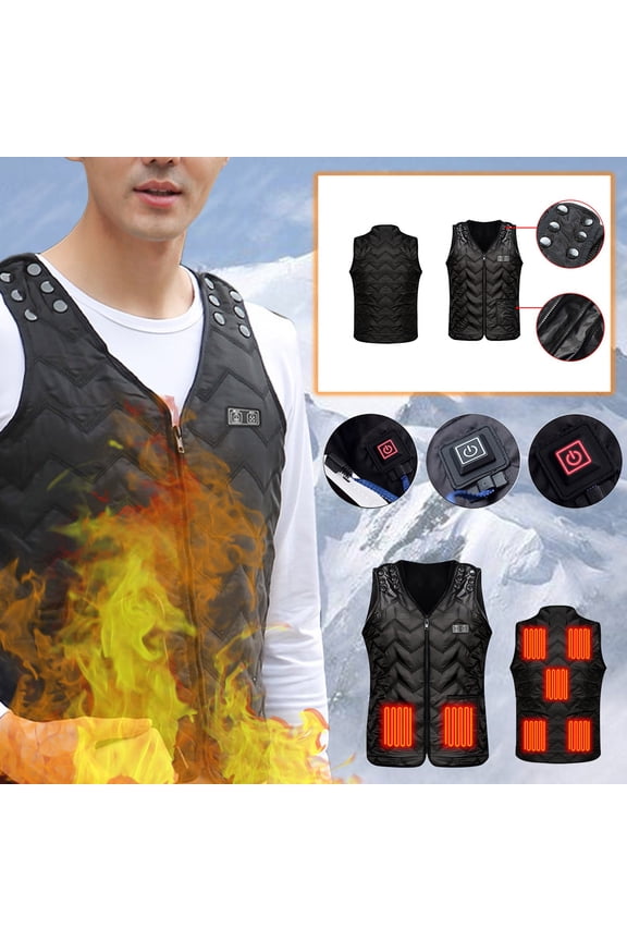 Men's Women's Heated Vest with 7 Heating Zones New USB Electric Lightweight Heated Jacket Winter Self Heating Warm Clothing No Battery