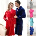 thumbnail image 1 of Meichang Mens Womens Long Fleece Robe Winter Warm Long Sleeve Shawl Collar Fuzzy Bathrobe Soft Cozy Homewear Couple Robes with Belt and Pockets, 1 of 4