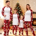 thumbnail image 1 of Meichang Merry Christmas Pajamas for Family Matching Sets Funny Letter Print Plaid Long Sleeve Top and Pant Holiday Nightwear, 1 of 10