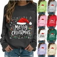 thumbnail image 1 of Meichang Merry Christmas Sweatshirts for Women Funny Christmas Graphic Sweatshirt Fleece Long Sleeve Crewneck Pullover Tops Holiday Gifts Oversized Sweatshirt, 1 of 5