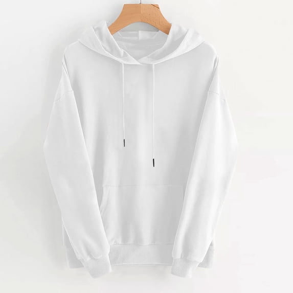 Meichang Oversized Hoodie for Women Long Sleeve Drawstring Hooded Sweatshirt Solid Loose Fit Pocket Hoodies for Teen Girls
