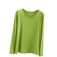 thumbnail image 1 of Meichang Pajama Tops Long Sleeve V Neck Shirts Basic Solid Loose Fit Base Layer Blouses Soft Comfy Sleep Shirts for Women Green M, 1 of 6