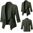 thumbnail image 1 of Meichang Plus Size Blazer for Women Pleated Long Sleeve Suit Elegant Slim Lapel Open Front Office Cardigan Formal Solid Jacket, 1 of 5