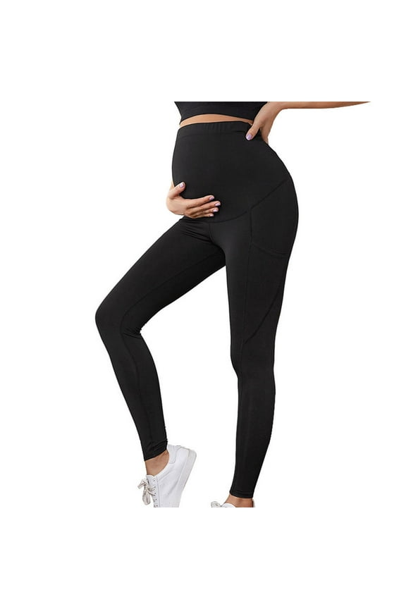 Pregnancy Leggings Women's Maternity Leggings Over Belly Support Stretchy Yoga Pants Soft Skinny Maternity Workout Pants