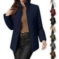thumbnail image 1 of Meichang Quilted Jackets for Women Lightweight Long Sleeve Stand Collar Zip Up Jacket Warm Winter Coat Outerwear with Pockets, 1 of 10