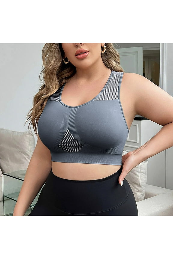 Racerback Spor Bra for Women High Impact Large Bust Seamless Breathable Bras Seamless Wireless Running Athletic Bralette Comfortable Beauty Back Yoga Bras