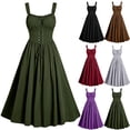 thumbnail image 1 of Meichang Renaissance Dress for Women Vintage Sleeveless Corset Lace Up Front Gothic Dresses Medieval Victorian Cosplay Dresses Halloween Costumes, 1 of 8