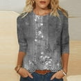 thumbnail image 1 of Meichang Retro Floral Print Tunic for Women Casual 3/4 Sleeve Crew Neck Blouses Loose Fit Flowy Tops Fashion Comfy Shirts, 1 of 4