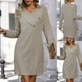thumbnail image 1 of Meichang Ribbed Knit Sweater Dress for Women V Neck Long Sleeve Work Dresses Dressy Casual Winter Fall Mini Short Dress, 1 of 10