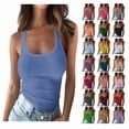 thumbnail image 1 of Meichang Ribbed Tank Tops for Women Sleeveless Shirts Summer Casual U Neck Workout Tank Top Solid Basic Yoga Gym Cami Shirts, 1 of 7