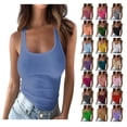 thumbnail image 1 of Meichang Ribbed Tank Tops for Women Sleeveless U Neck Basic Cami Shirts Running Yoga Gym Workout Tanks Top, 1 of 4