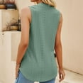 thumbnail image 1 of Meichang Sleeveless Tops for Women Dressy Casual Notch V Neck Tank Tops Trendy Eyelet Office Work Shirts Solid Loose Fit Summer Blouses Green M, 1 of 5
