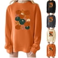 thumbnail image 1 of Meichang Thanksgiving Sweatshirt for Women Pumpkin Graphic Oversized Sweatshirts Long Sleeve Crew Neck Pullover Loose Fit Thankful Grateful and Blessed Sweatshirts, 1 of 5